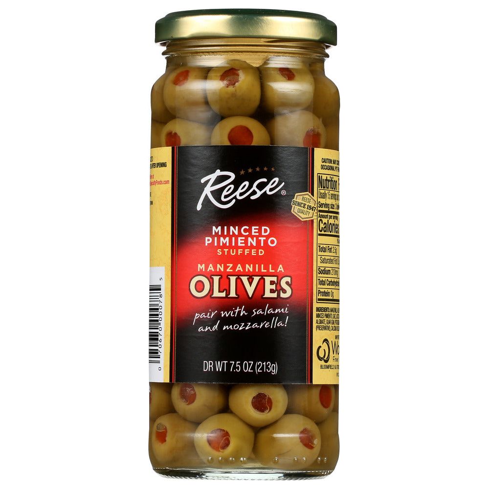REESE: Olive Stfd Manz Pimnto Plcd, 7.5 oz