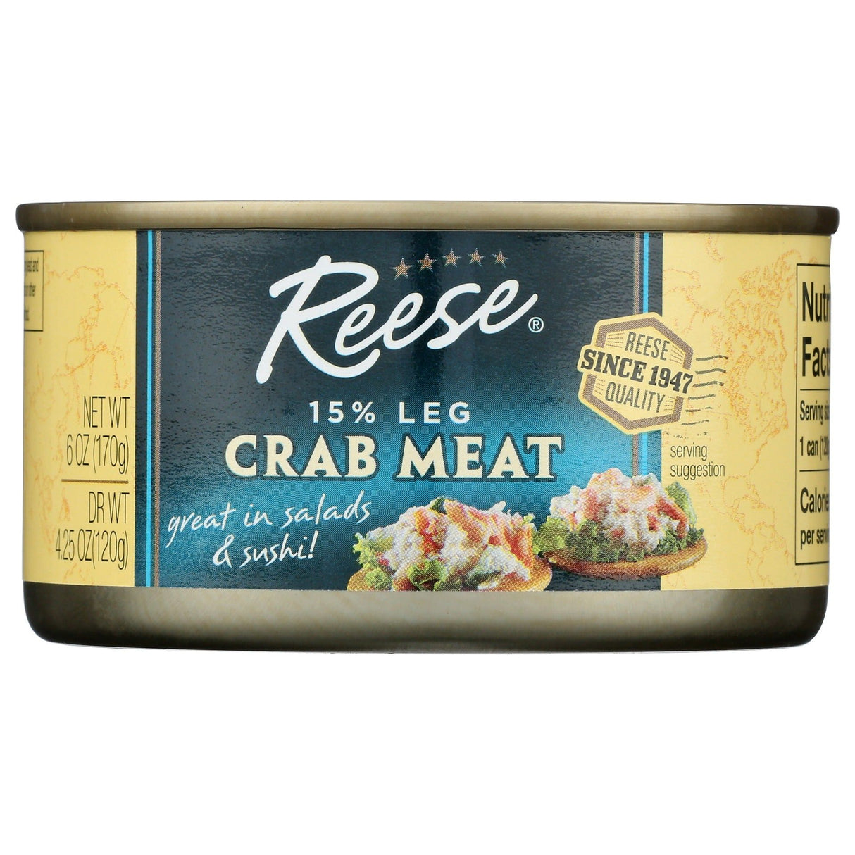 REESE: 15 Percent Leg Crab Meat, 6 oz