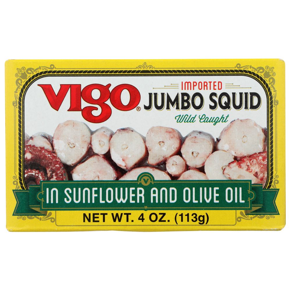 VIGO: Jumbo Squid In Oil, 4 oz