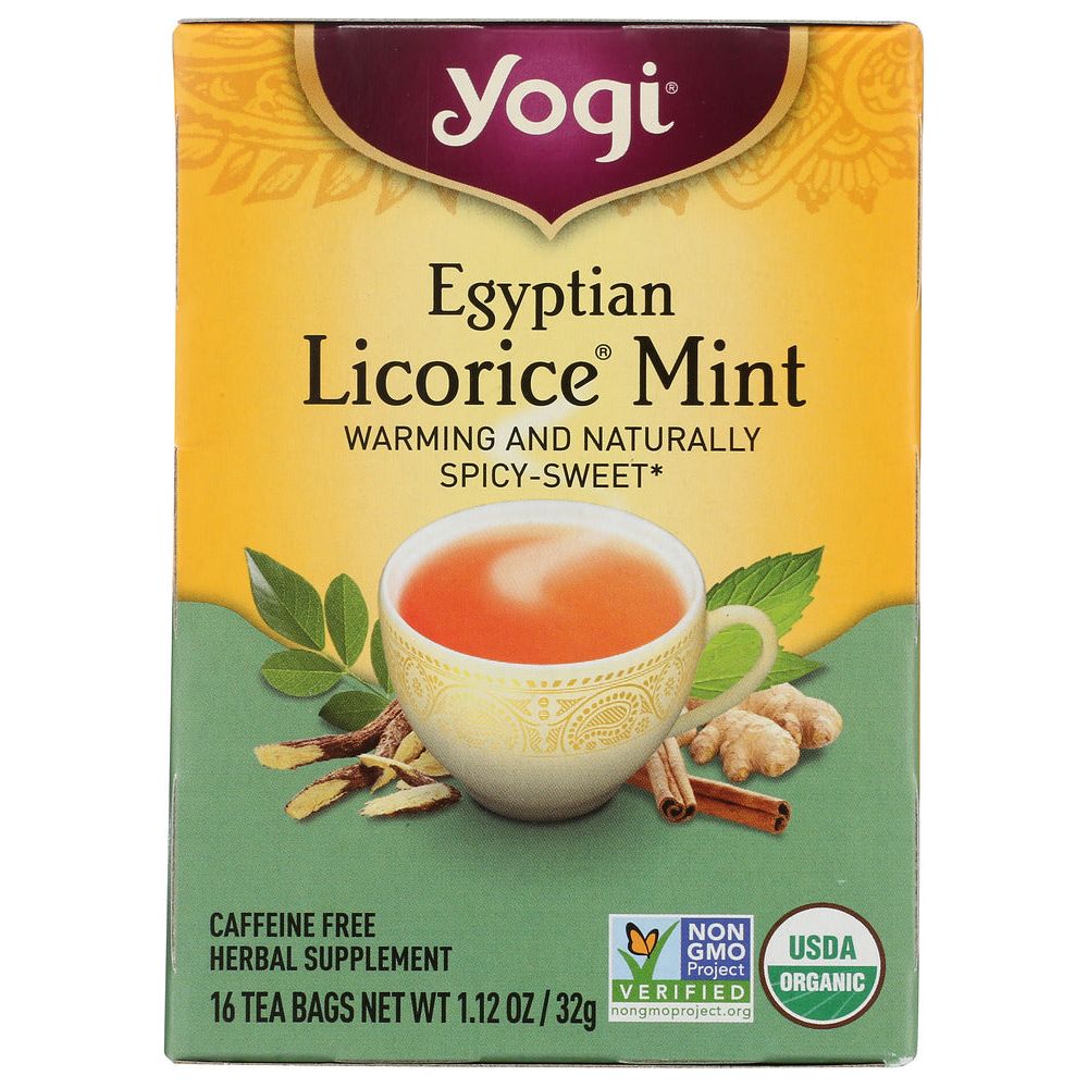 YOGI TEAS: Tea Egyptian Licorice Mint Caffeine Free, 16 bg