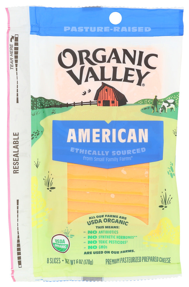 ORGANIC VALLEY: Organic Sliced American Cheese, 6 oz