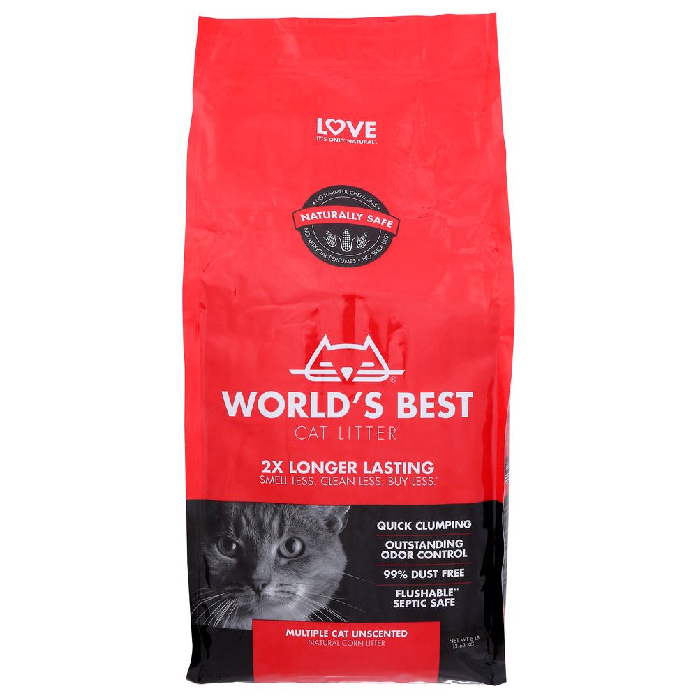 WORLDS BEST CAT LITTER: Multiple Cat Unscented, 8 lb