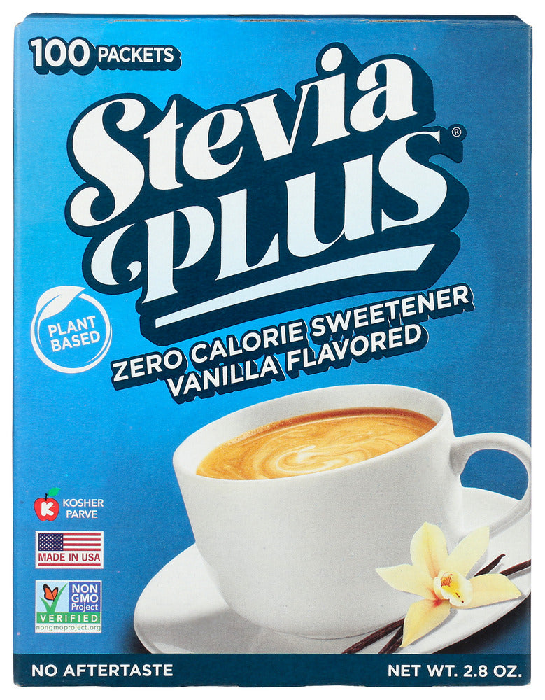 STEVIA PLUS: Vanilla Zero Calorie Sweetener, 2.8 oz