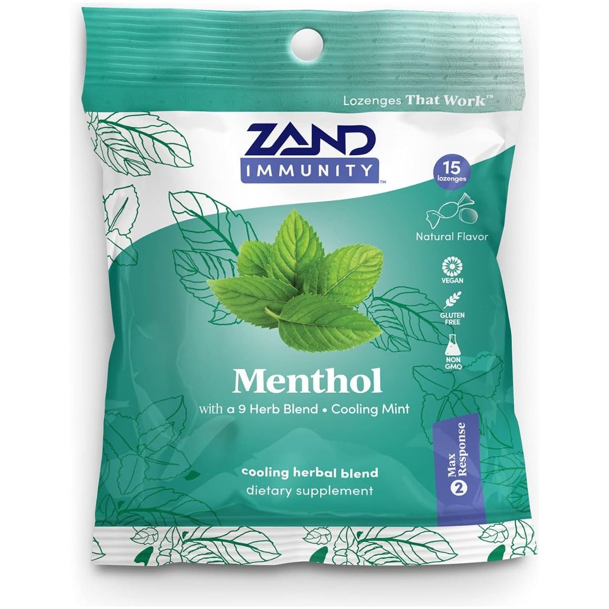 ZAND: Menthol Herbalozenge Soothing Menthol, 15 pc