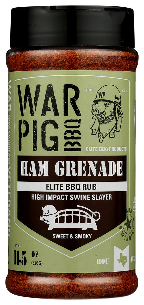 WARPIG BBQ: Ham Grenade Elite BBQ Rub, 11.5 oz