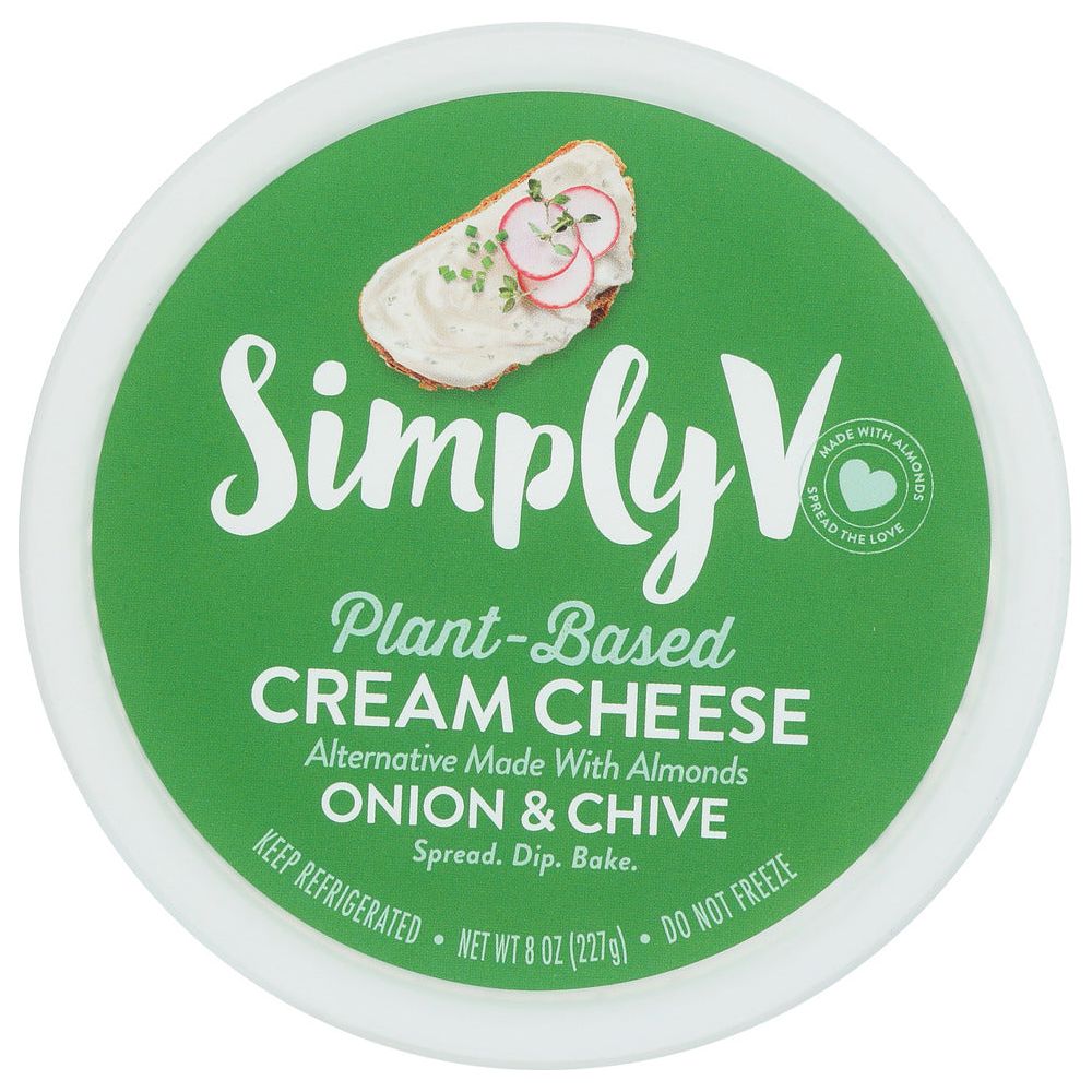 SIMPLY V: Cream Cheese Cup Plant Based Onion Chives, 8 oz