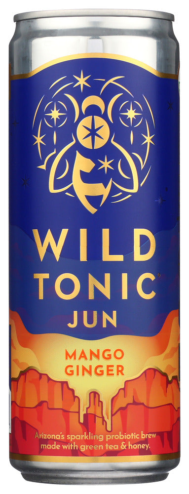 WILD TONIC: Kombucha Mango Ginger Organic, 12 oz