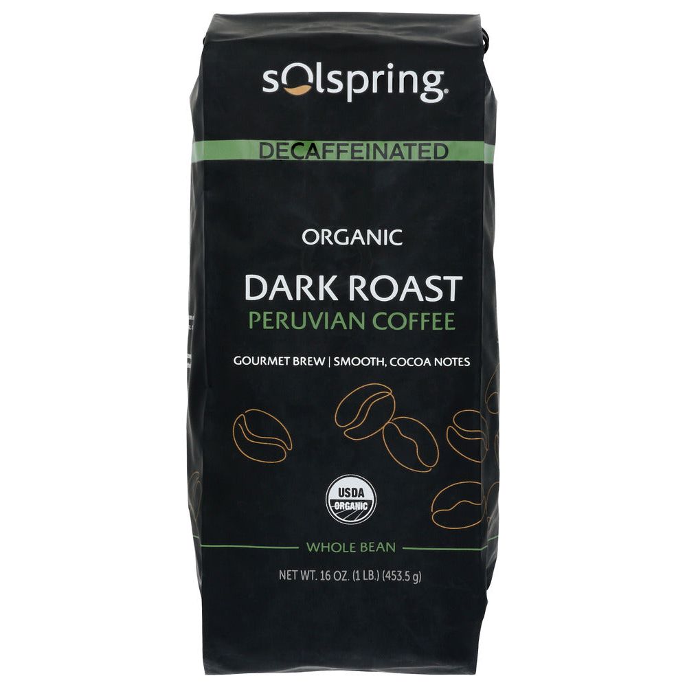 SOLSPRING: Coffee Decaf Dk Peruvian, 1 lb