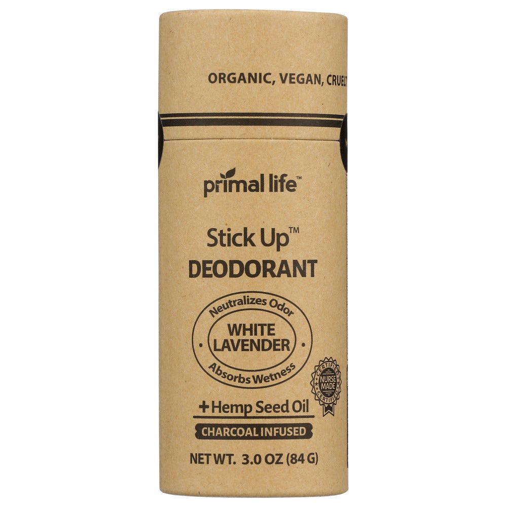 PRIMAL LIFE ORGANICS: Deodorant Stick White Lavender, 3 OZ