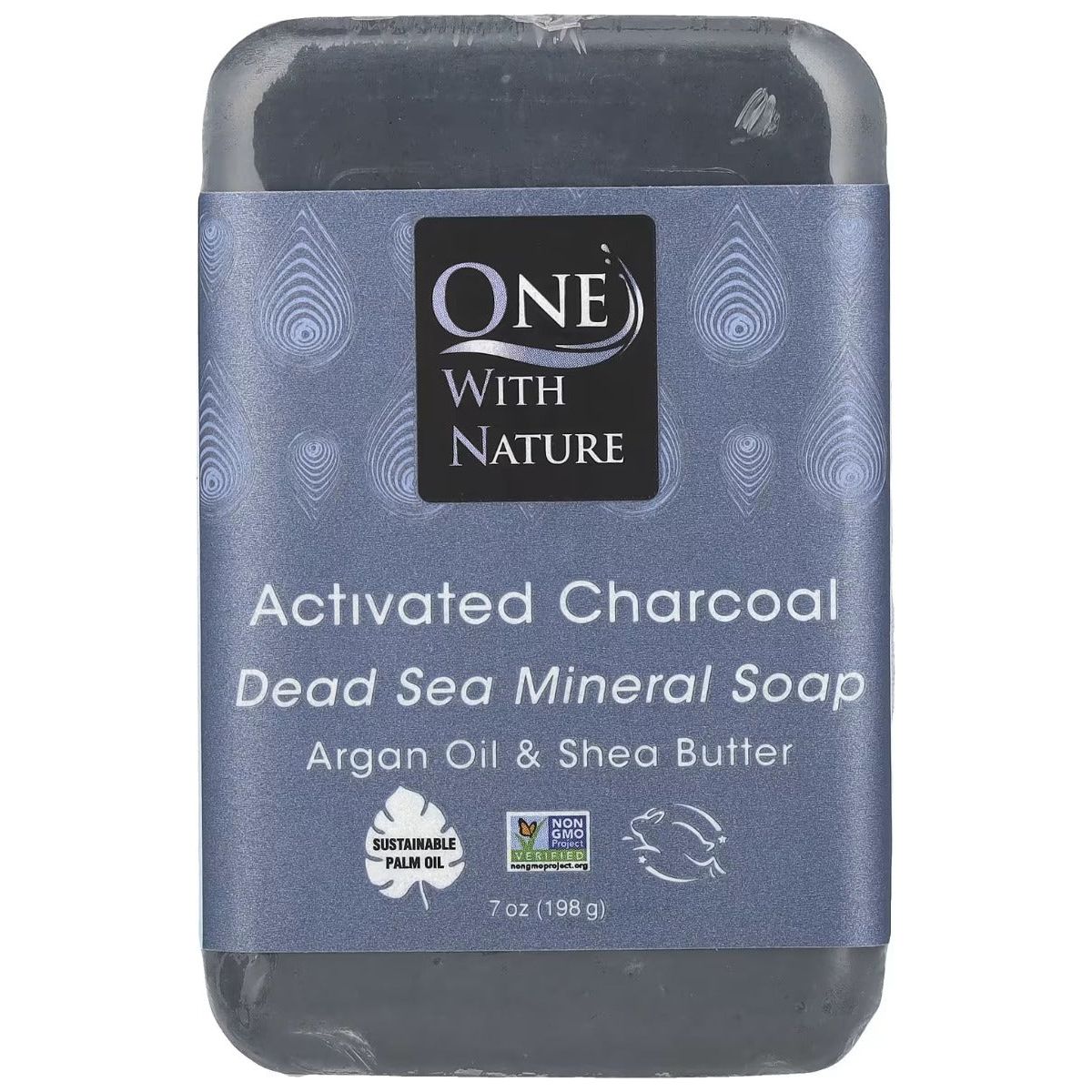 ONE WITH NATURE: Activated Charcoal Soap With Dead Sea Minerals Argan Oil and Shea Butter, 7 oz