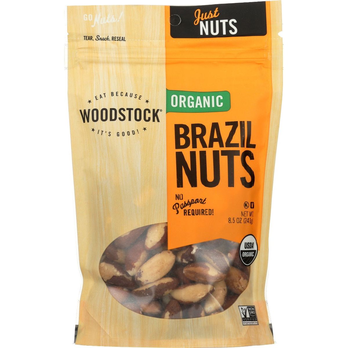 WOODSTOCK: Nuts Brazil Org, 8.5 oz