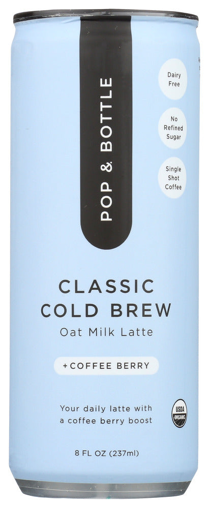 POP AND BOTTLE: Classic Cold Brew Oat Milk Latte, 8 oz