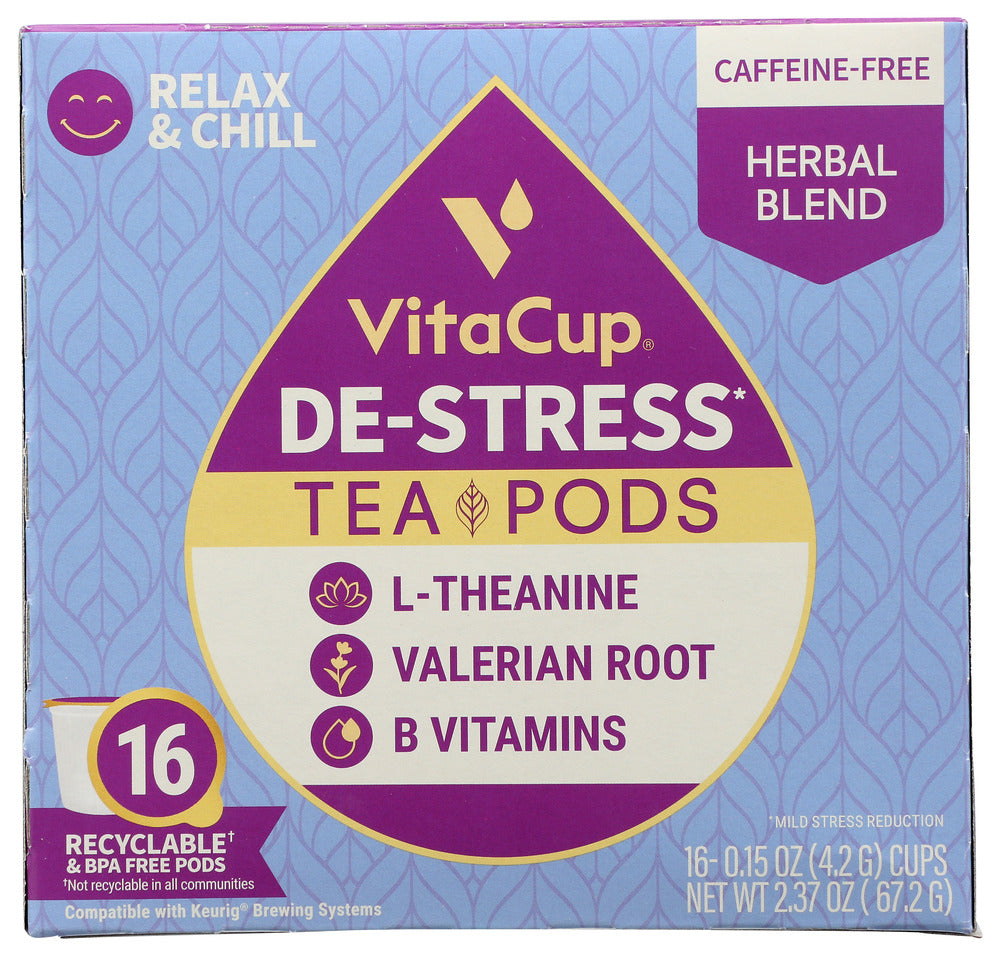 VITACUP: Tea Pods De Stress, 16 ea