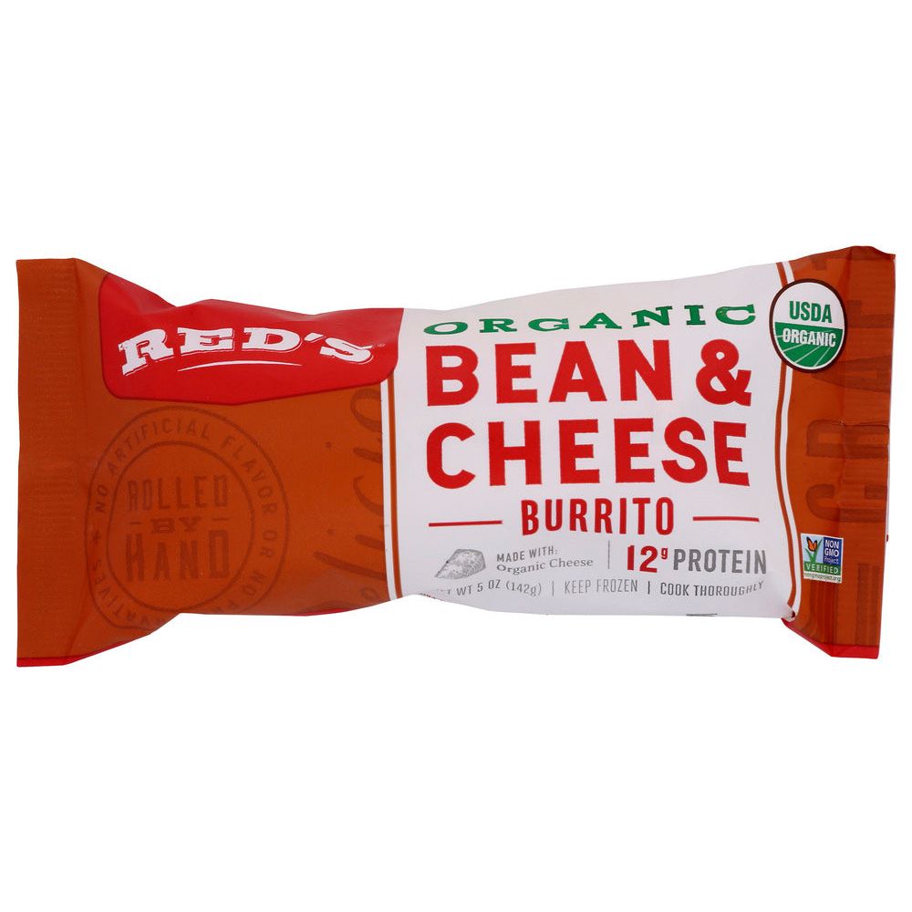 RED'S NATURAL FOODS: Organic Bean, Rice & Cheddar Burrito, 5 oz
