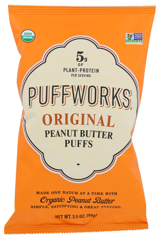 PUFFWORKS: Organic Peanut Butter Puffs Original, 3.5 oz