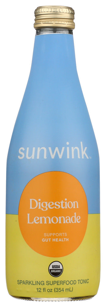 SUNWINK: Digestion Lemon Sparkling Tonic, 12 fo