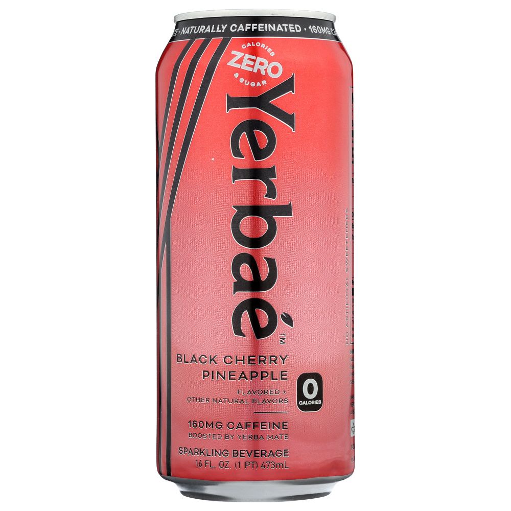 YERBAE: Black Cherry Pineapple Sparkling Water, 16 fo