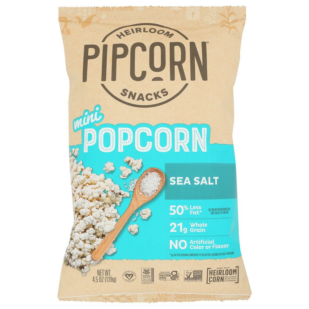 PIPCORN: Popcorn Mini Sea Salt, 4.5 oz