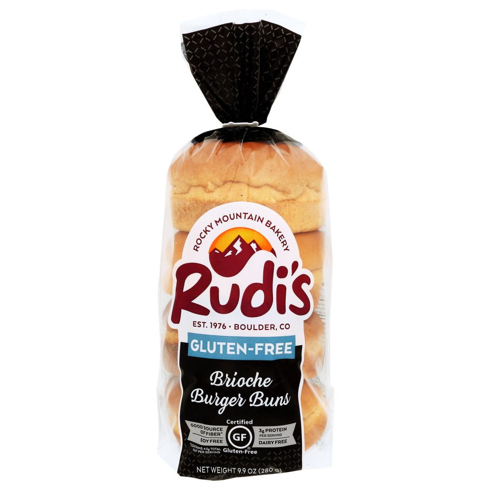 RUDIS: Gluten Free Brioche Burger Buns, 9.9 oz