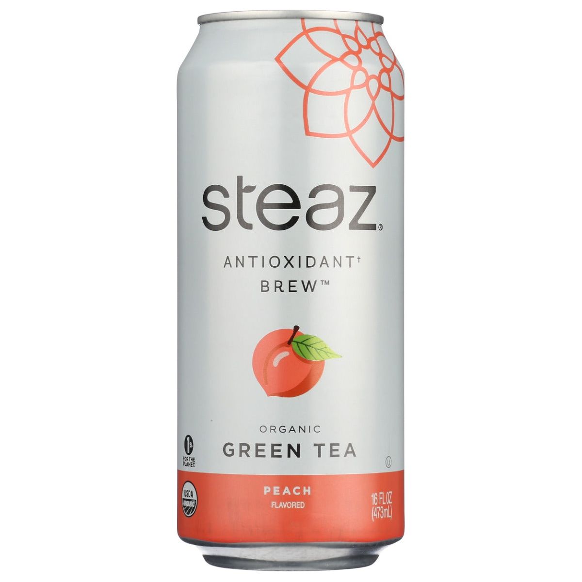 STEAZ: Organic Green Tea Peach Flavored, 16 oz