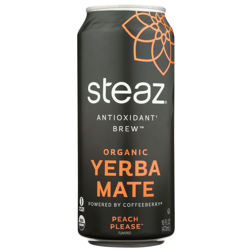 STEAZ: Organic Yerba Mate Peach Please, 16 fo