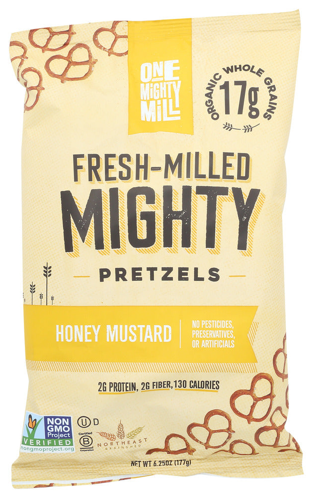 ONE MIGHTY MILL: Whole Grain Honey Mustard Pretzels, 6.25 oz