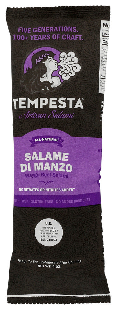 TEMPESTA ARTISAN SALAMI: Salami Di Manzo, 5.5 oz