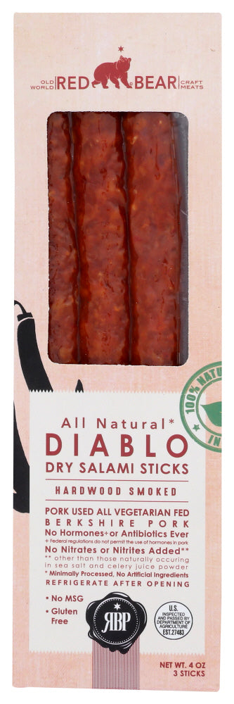 RED BEAR PROVISIONS: Salami Sticks Diablo, 4 oz
