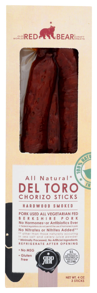 RED BEAR PROVISIONS: Salami Sticks Chorizo, 4 oz