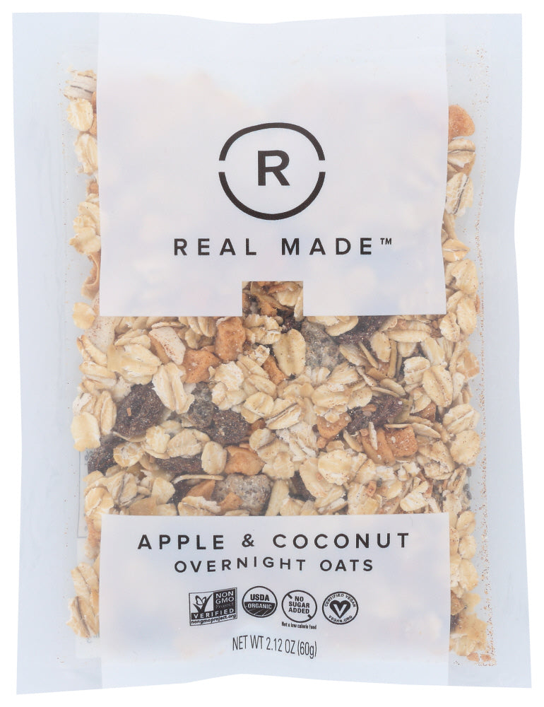 REAL MADE: Oats Apple And Ccnut Sngl, 2.12 oz