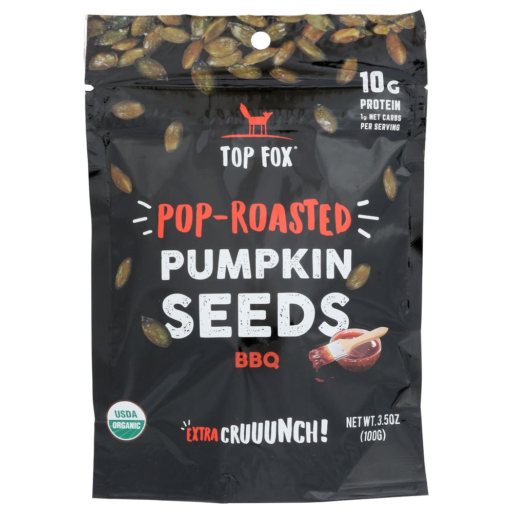 TOP FOX: Seeds Pop Rstd Pmkn Bbq, 3.5 OZ
