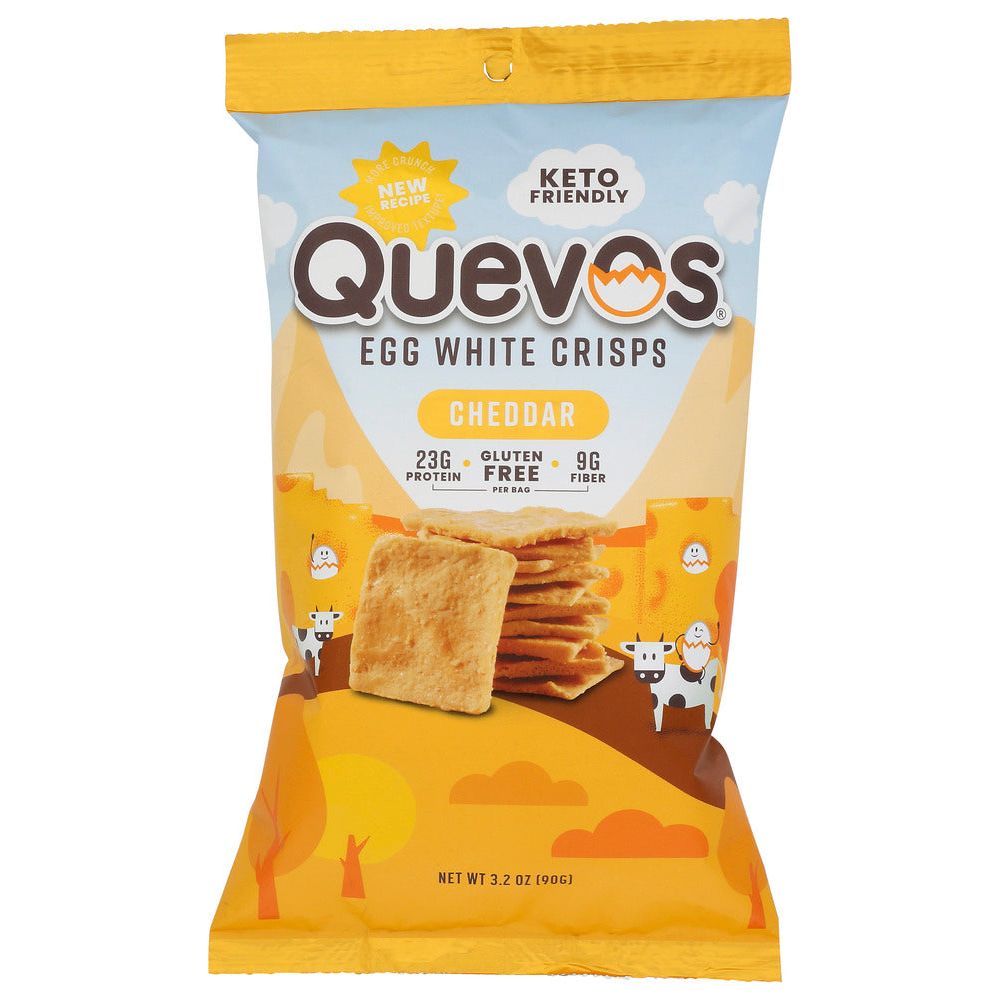 QUEVOS: Pita Protein Chip Chedar, 3.2 OZ