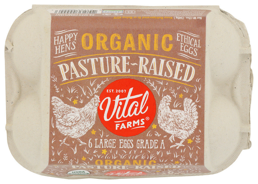 VITAL FARMS: Organic Pasture Raised Large Egg, 0.5 dz
