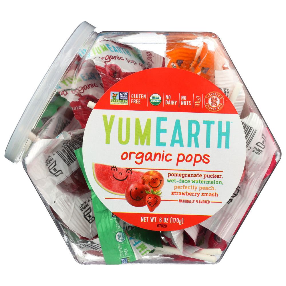 YUMMY EARTH: Organic Lollipops Personal Bin Fruit Flavors, 6 oz
