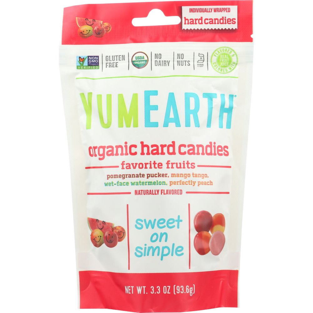 YUMMY EARTH: Organic Candy Drops Gluten Free Freshest Fruit Flavors, 3.3 oz