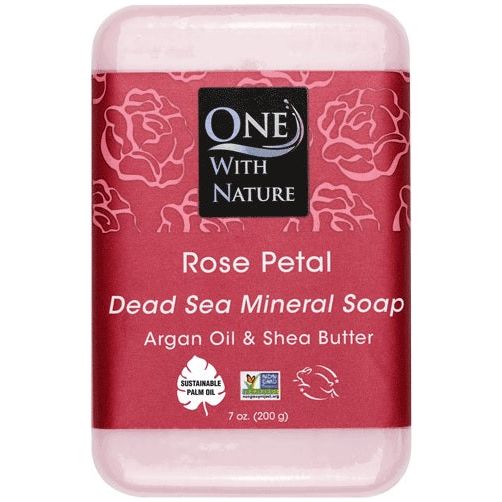 ONE WITH NATURE: Rose Petal Soap With Dead Sea Minerals, 7 oz