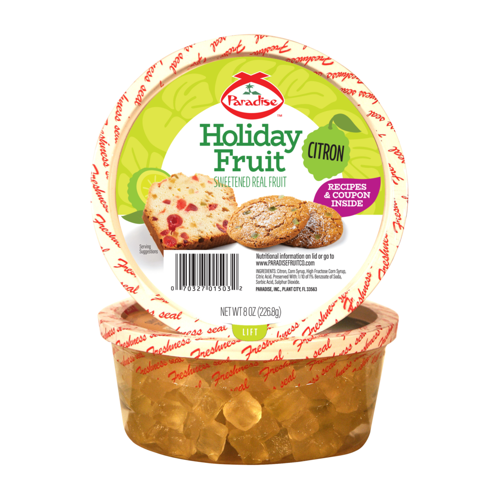 PARADISE: Fruit Canied Citron Diced, 8 oz