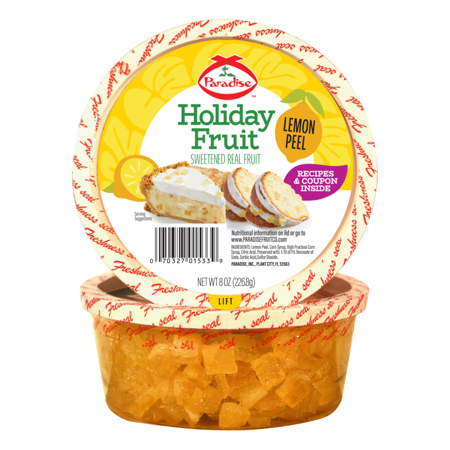 PARADISE: Fruit Canied Lemon Peel, 8 oz