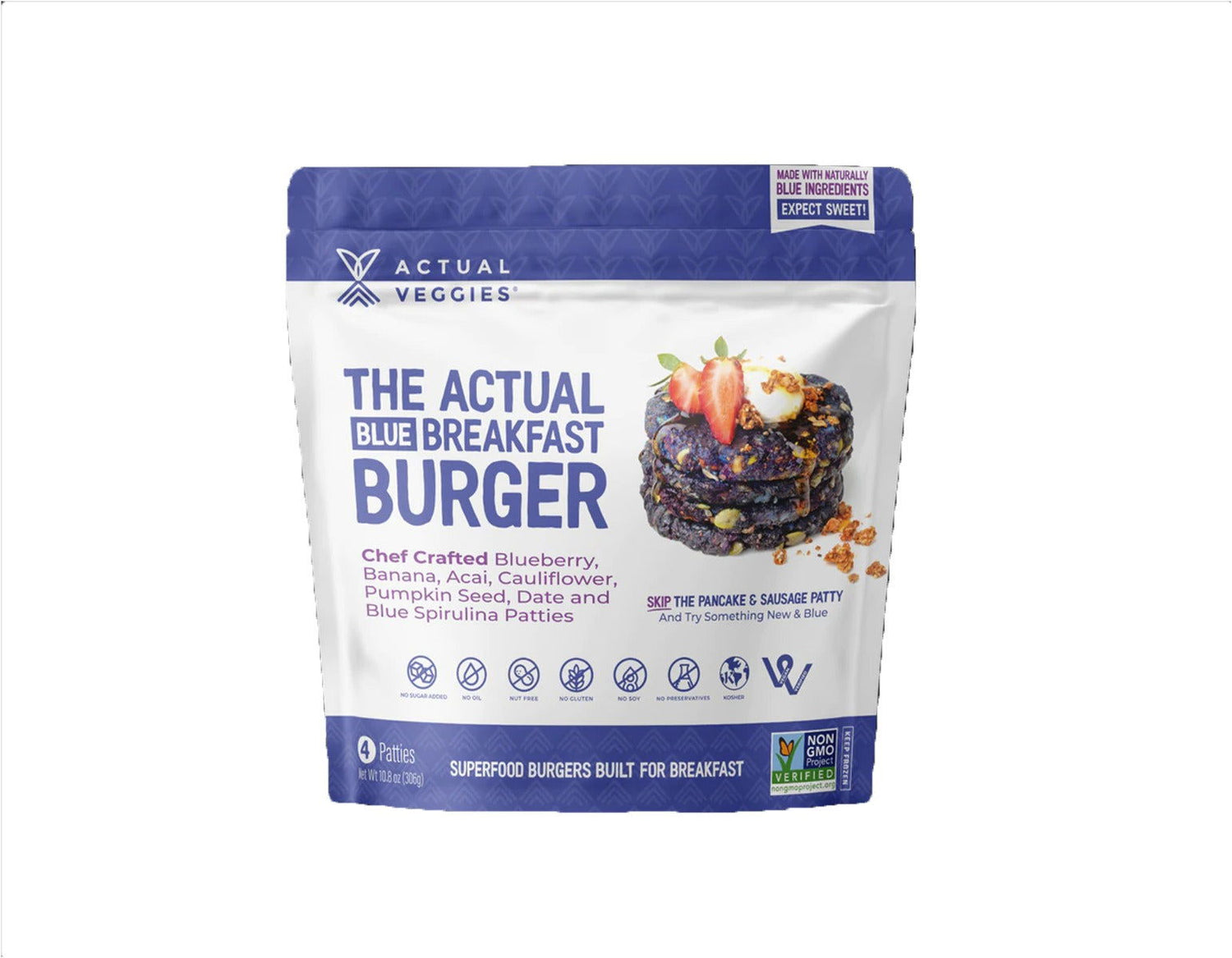 ACTUAL VEGGIES: The Actual Blue Breakfast Burger, 10.8 oz - #tag1# - #tag2#