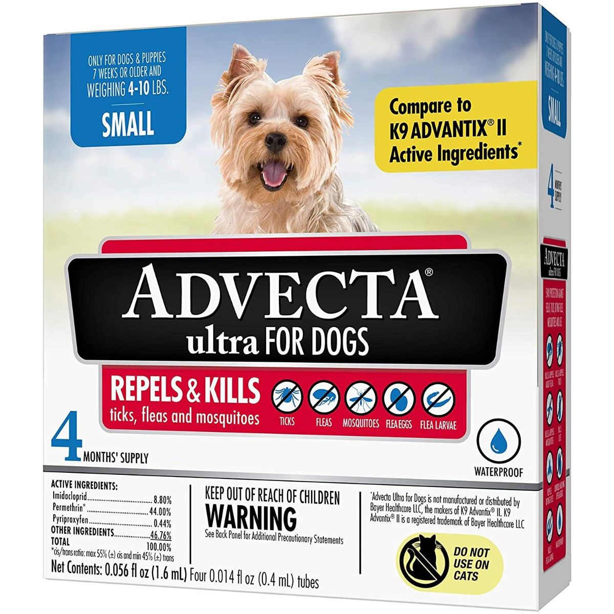 ADVECTA: Ultra Flea & Tick Protection for Dogs 4 To 10 Lbs, 4 do - #tag1# - #tag2#