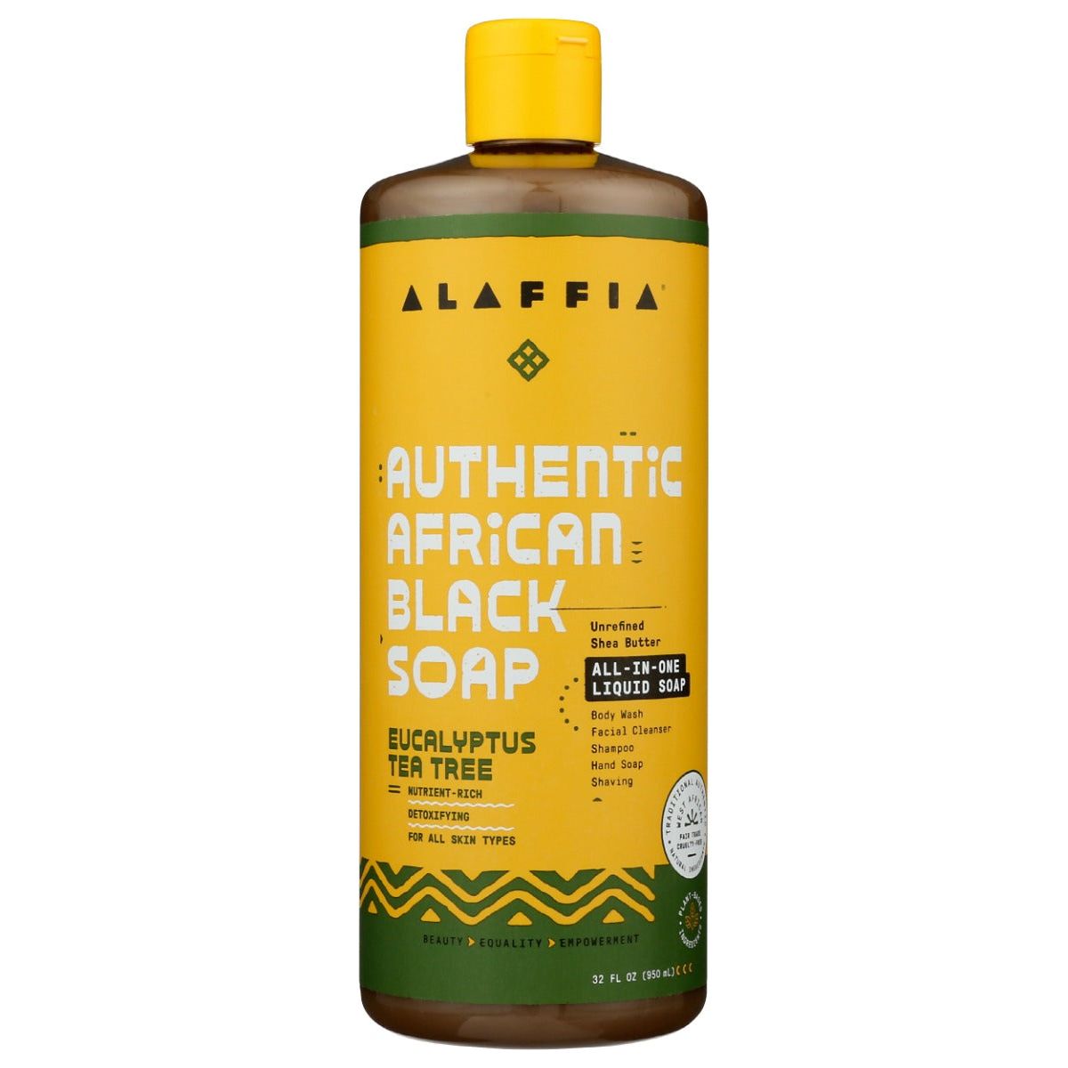 ALAFFIA: Authentic African Black Soap All In One Eucalyptus Tea Tree, 32 fo - #tag1# - #tag2#