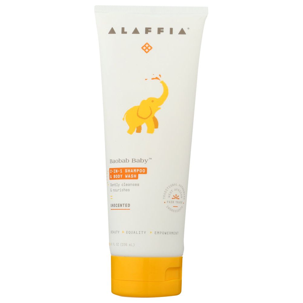 ALAFFIA: Baobab Baby Unscented 2in1 Shampoo & Body Wash, 8 fo - #tag1# - #tag2#