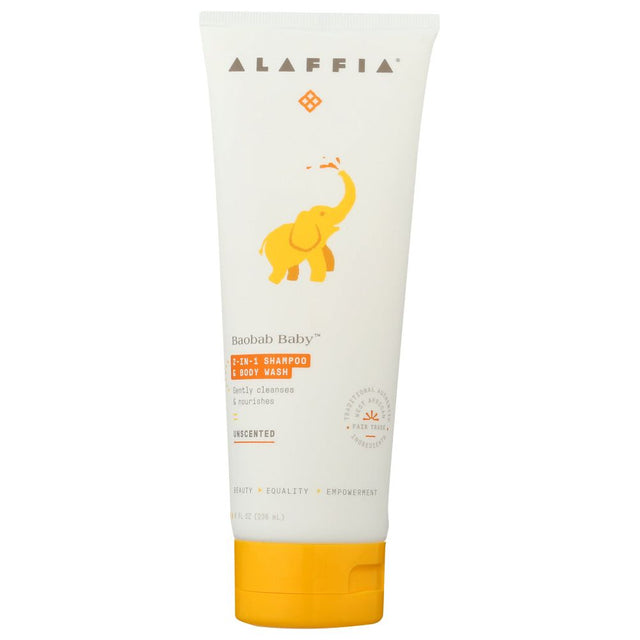 ALAFFIA: Baobab Baby Unscented 2in1 Shampoo & Body Wash, 8 fo - #tag1# - #tag2#