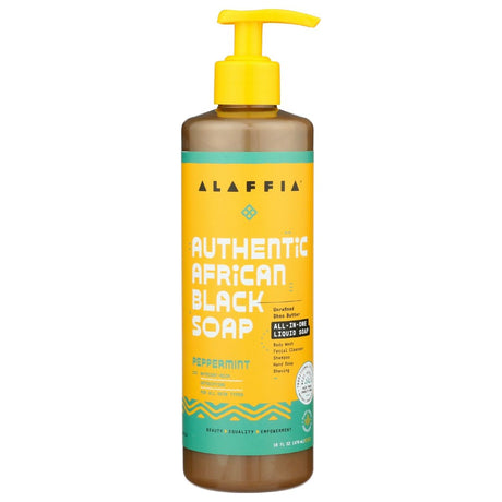 ALAFFIA: Soap Auth Blck Peppermint, 16 FO - #tag1# - #tag2#