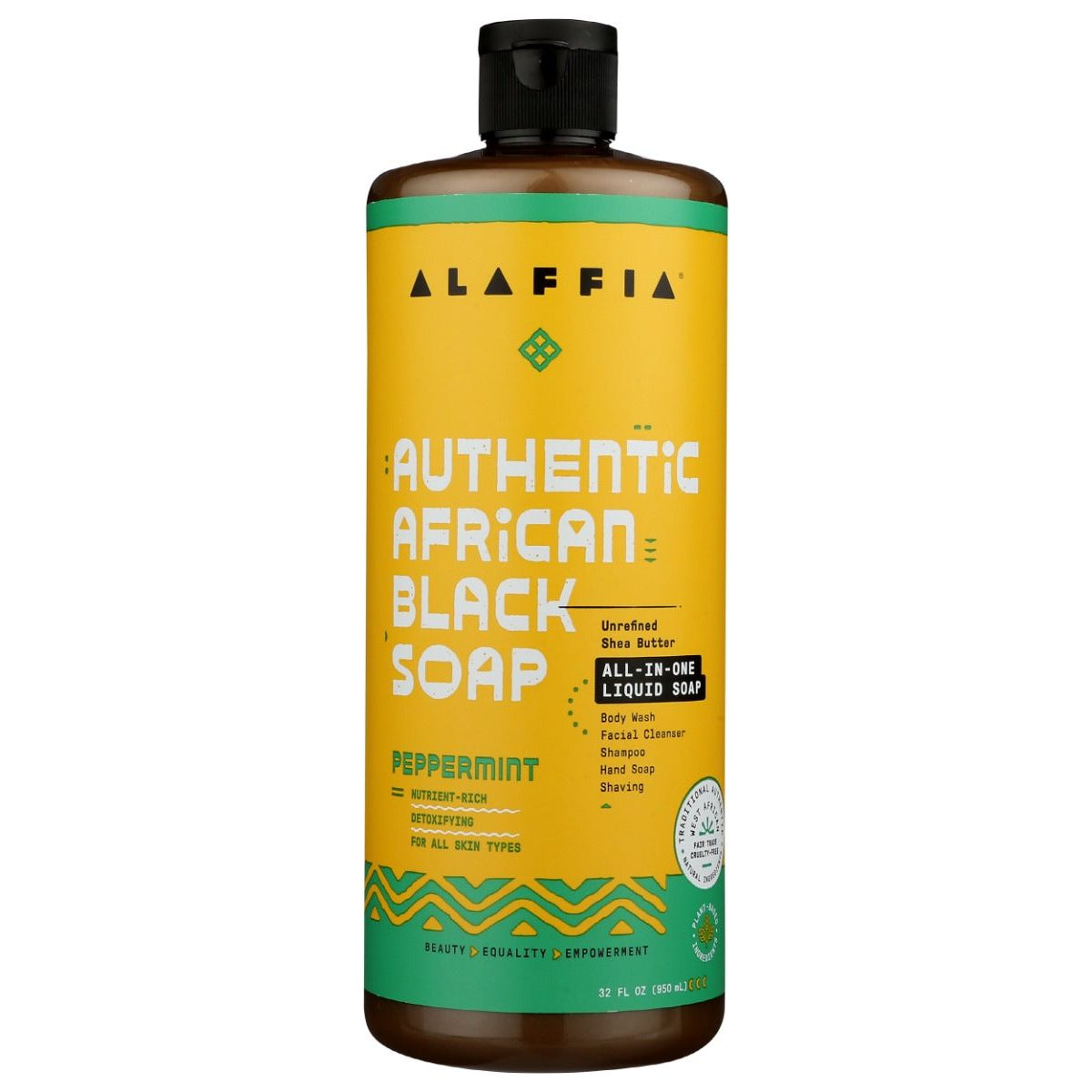 ALAFFIA: Soap Auth Blk Peppermint, 32 FO - #tag1# - #tag2#