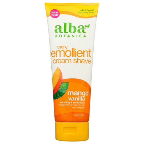 ALBA BOTANICA: Natural Very Emollient Cream Shave Mango Vanilla, 8 oz - #tag1# - #tag2#