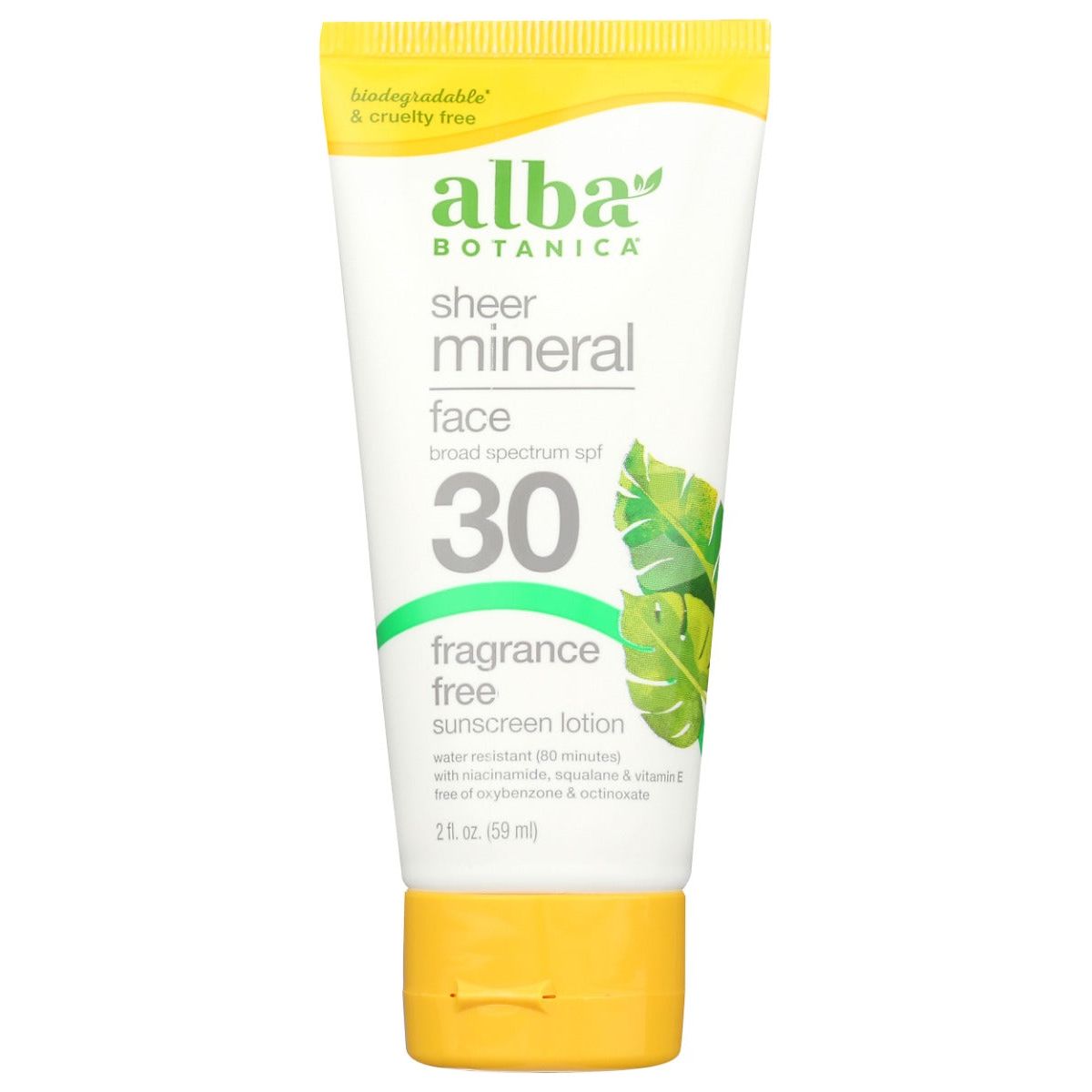 ALBA BOTANICA: Sheer Mineral Sunscreen Fragrance Free Sunscreen Lotion SPF 30, 2 fo - #tag1# - #tag2#