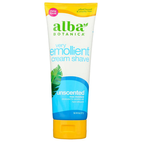 ALBA BOTANICA: Very Emollient Cream Shave Unscented, 8 oz - #tag1# - #tag2#