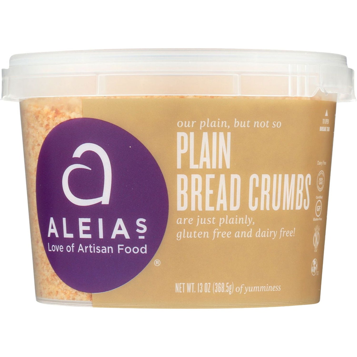ALEIAS: Gluten Free Plain Bread Crumbs, 13 oz - Sunshine Co Op. - #tag1#