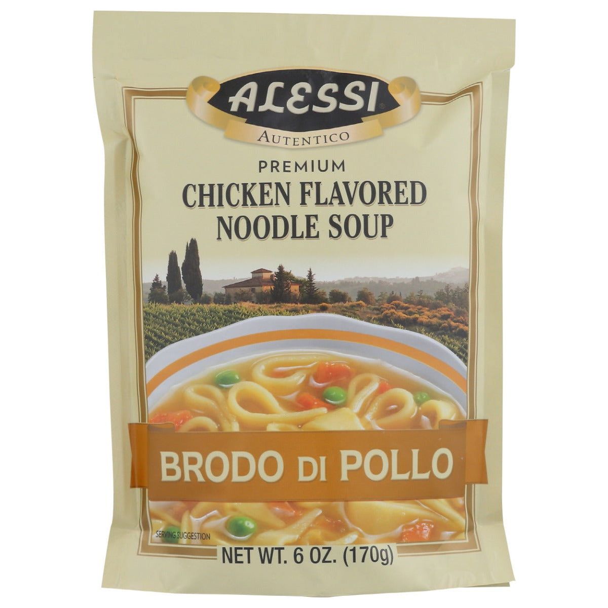 ALESSI: Brodo di Pollo Sicilian Chicken Flavored Noodle Soup, 6 Oz - Sunshine Co Op. - #tag1#